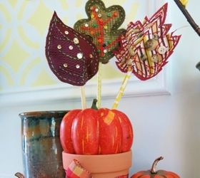 scrap fabric fall leaves table decoration and napkin rings, crafts, seasonal holiday decor, thanksgiving decorations