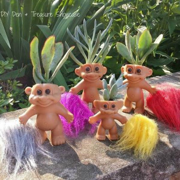 10 whimsical planters you didn t know you needed, A Collection of Troll Dolls