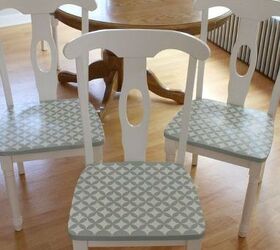 stenciled chair seats, chalk paint, painted furniture
