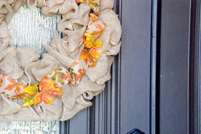 simple diy fall burlap wreath, crafts, seasonal holiday decor, wreaths