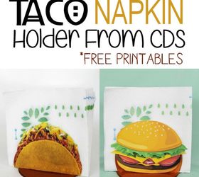 burger taco napking holder from cd or dvds, crafts, how to, repurposing upcycling