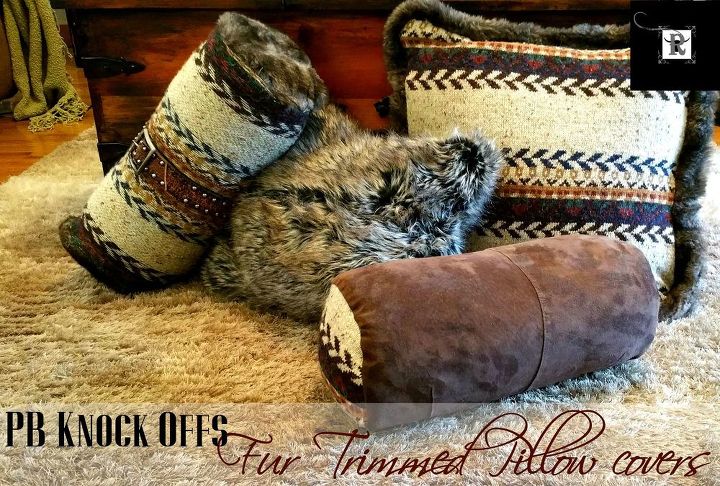 sweater and faux fur pillow covers creativecraftchallenge, crafts, repurposing upcycling