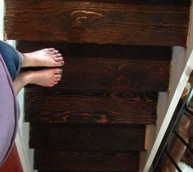 we got rid of the nasty carpet on our stairs and stained them, diy, how to, painting, stairs