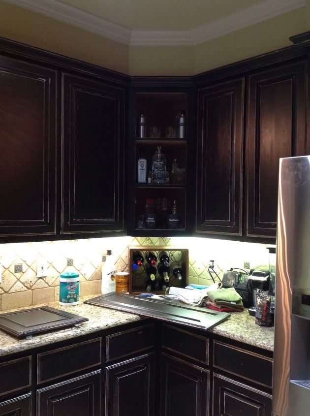 Distressed Black Cabinets Hometalk, How To Paint Kitchen Cabinets Black Distressed Look