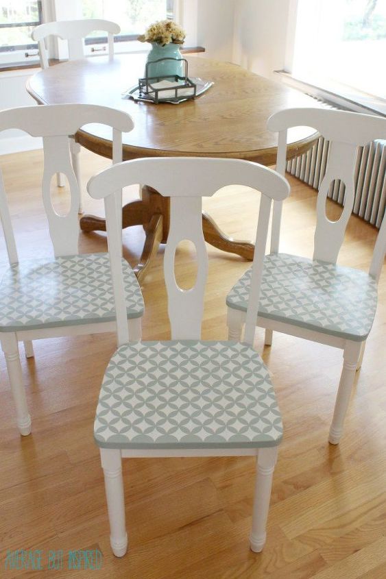 how to stencil kitchen chairs, how to, painted furniture