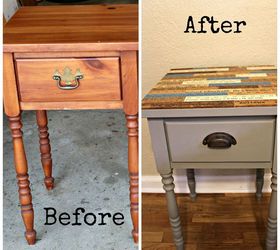 yardstick side table, painted furniture, repurposing upcycling