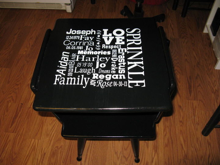 subway art revamped table, painted furniture