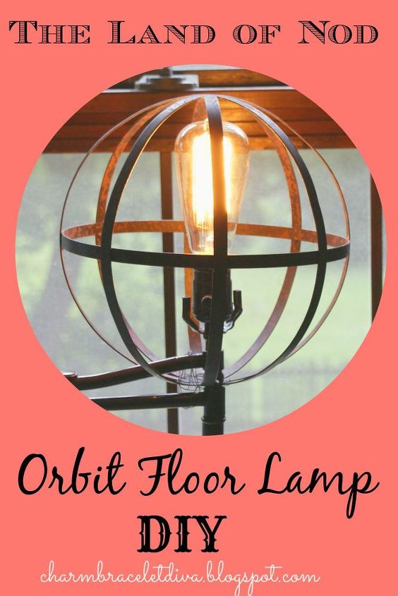 land of nod inspired orbital floor lamp diy, diy, lighting, repurposing upcycling