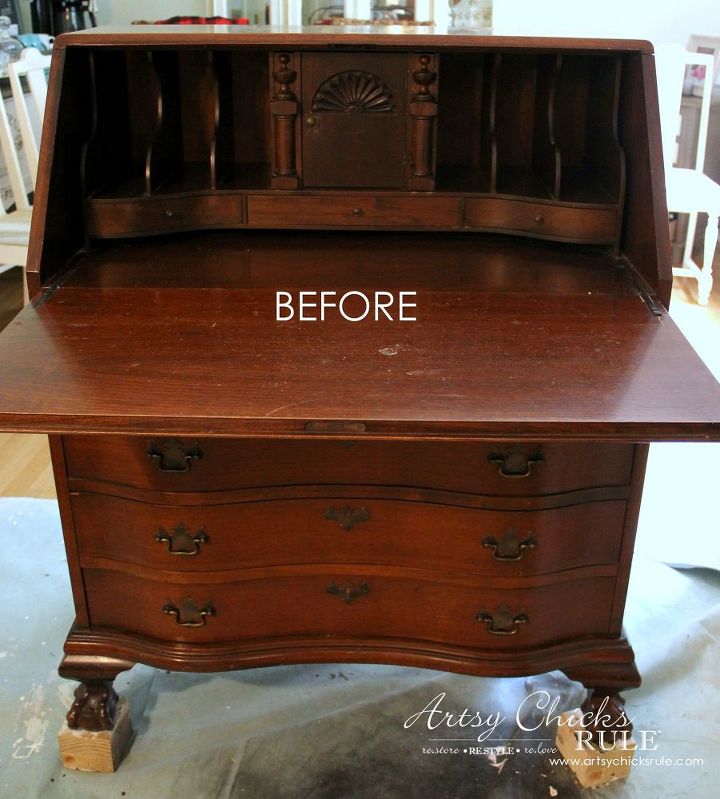 Secretary Desk Makeover With Duck Egg Blue And 3 Colored Waxes Secretary Desk Makeover With Duck Egg Blue And 3 Colored Waxes Chalk Paint Painted