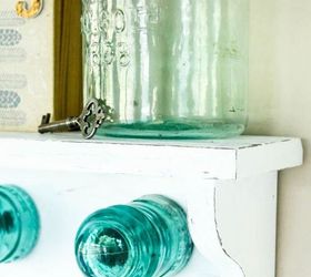 antique glass insulator coat rack shelf, home decor, repurposing upcycling, shabby chic, shelving ideas, wall decor