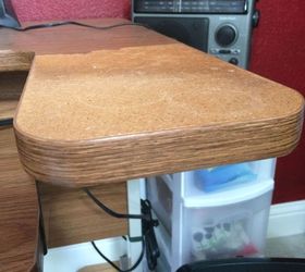 Painting 1980's desk of particle board with contact paper Hometalk