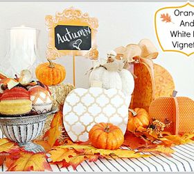 White and Orange Autumn Vignette