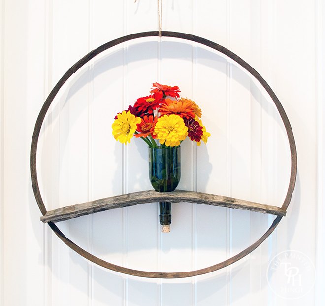 wine barrel and bottle wreath tutorial, crafts, repurposing upcycling, wall decor, wreaths