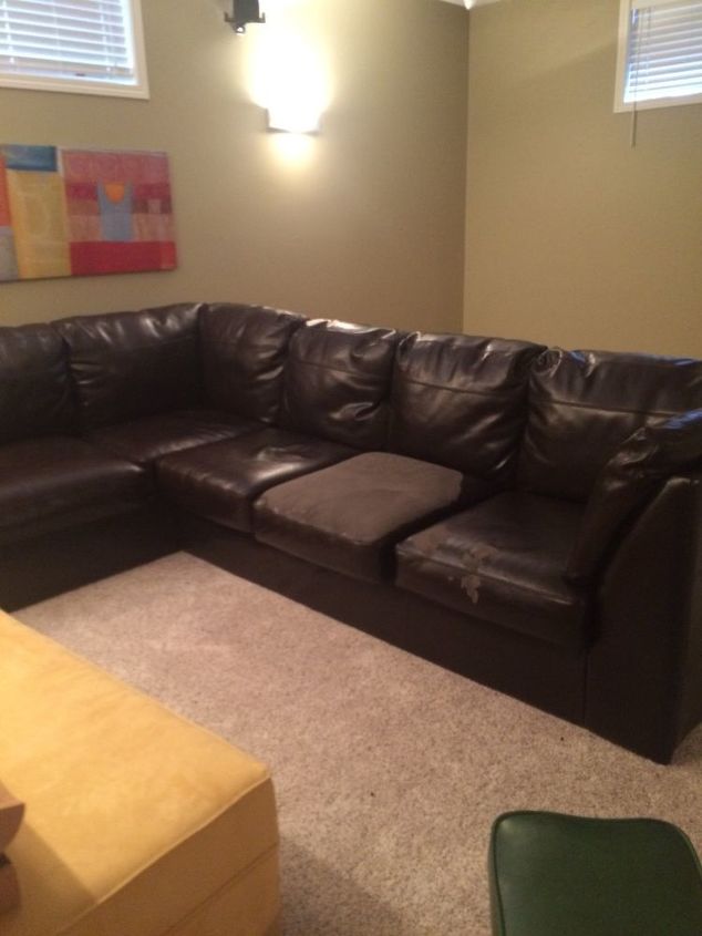 how to salvage bi cast leather couch, Leather bi cast pealing badly