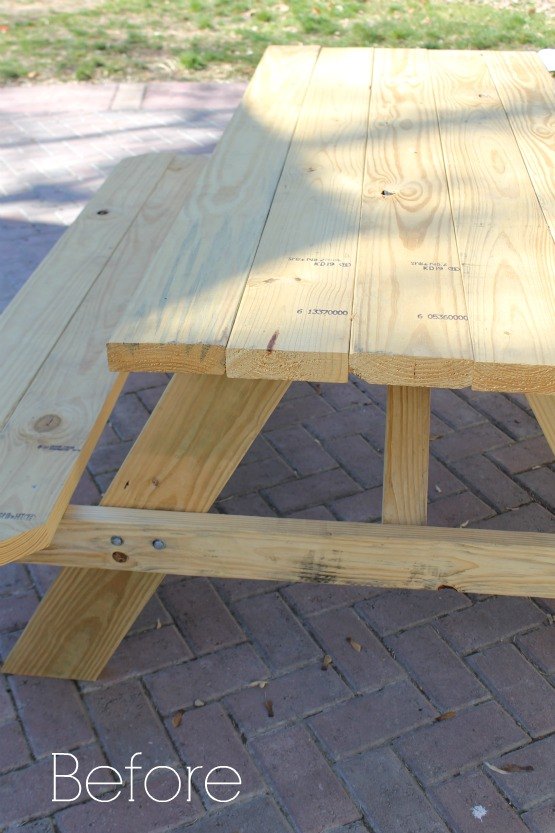 mesa de picnic de madera envejecida diy
