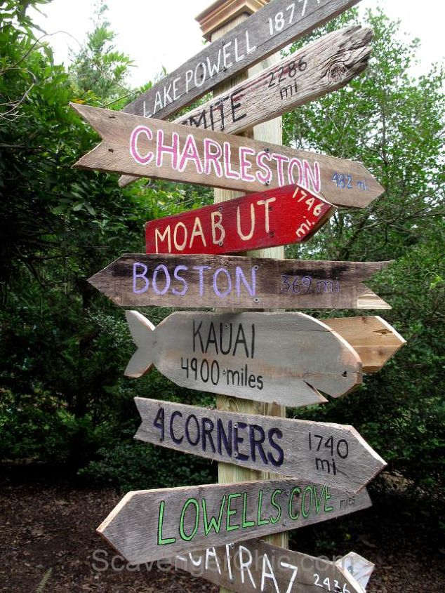 signpost made of pallet wood, diy, how to, outdoor living, pallet, woodworking projects