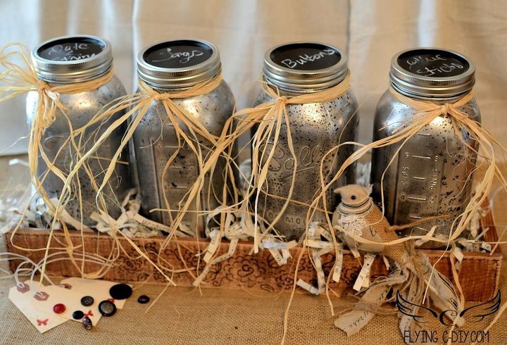mercury mason jar centerpiece, crafts, mason jars, repurposing upcycling, seasonal holiday decor