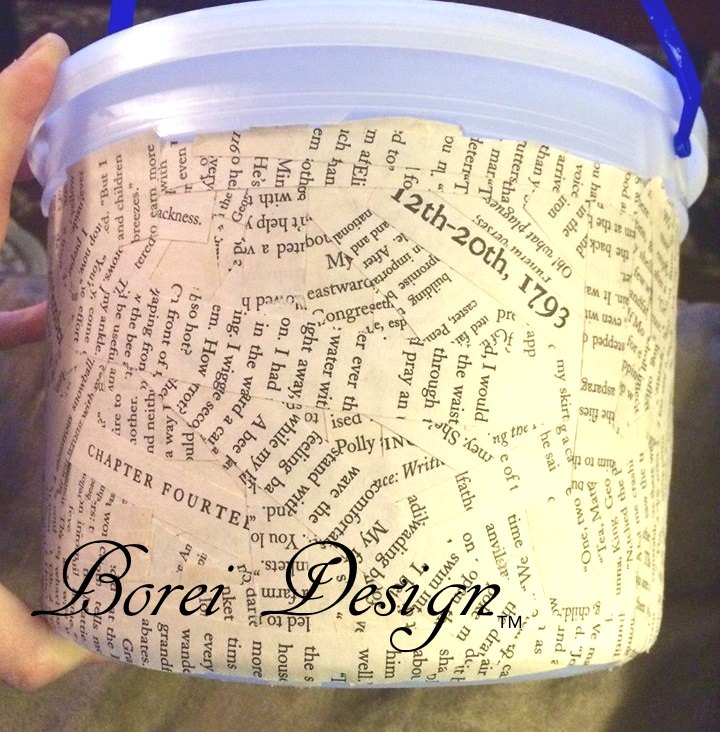 upcycling plastic ice cream buckets into great new storage containers, decoupage, repurposing upcycling, storage ideas