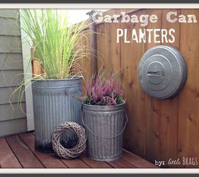 garbage can planters, container gardening, gardening, repurposing upcycling