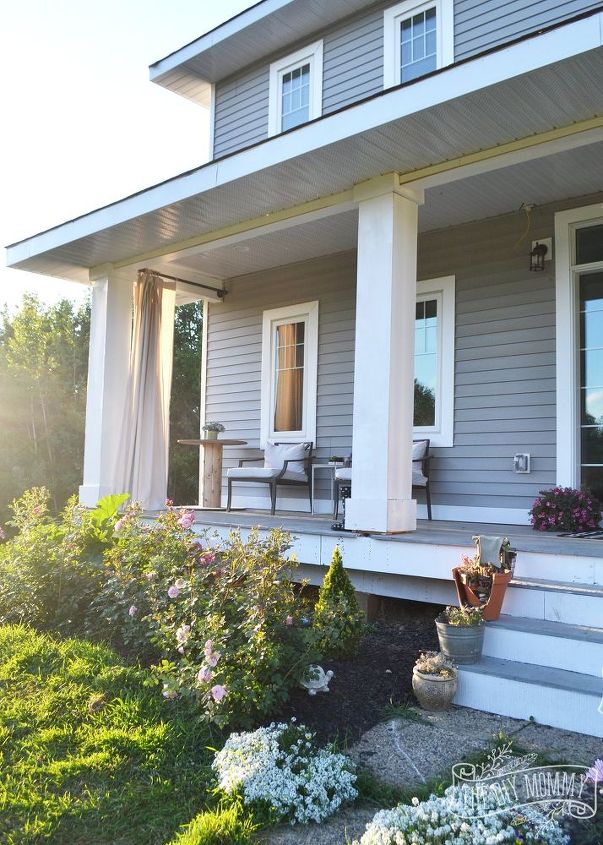 diy country porch makeover, curb appeal, outdoor living, porches
