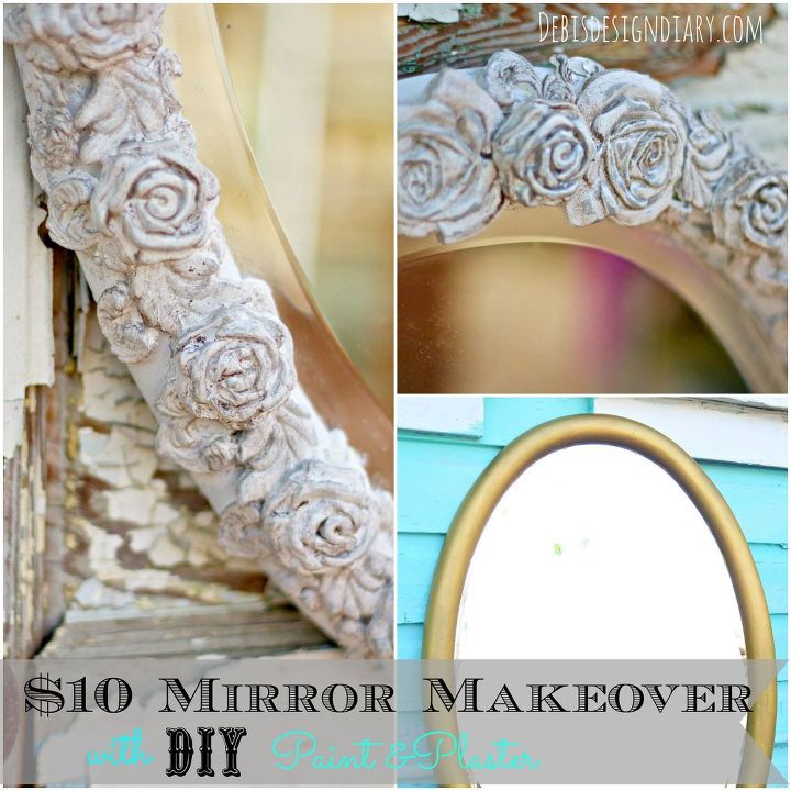 thrift store mirror makeover with plaster and candy molds, crafts, painted furniture, repurposing upcycling