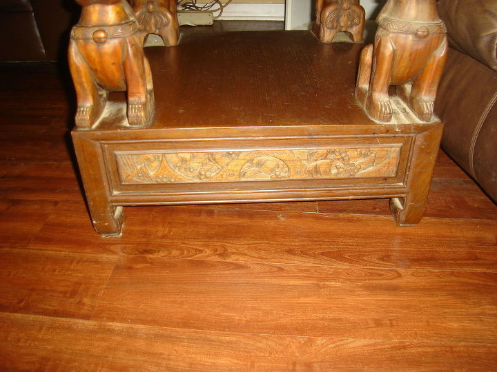 q seeking information on this carved table set, furniture id, painted furniture, the bottom has this carving and on one side is a drawer that pulls out