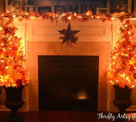 easy diy fall leaves potted topiary tree from a tomato cage, crafts, repurposing upcycling, seasonal holiday decor