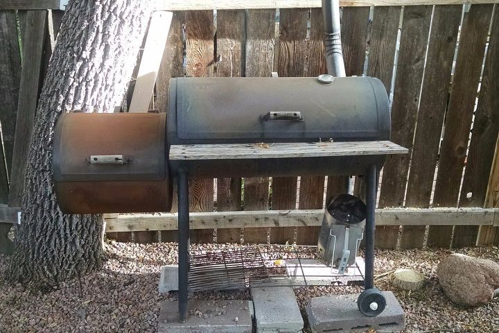 giving an old rusty smoker new life, outdoor living, repurposing upcycling