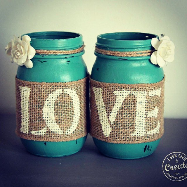 customized mason jars, chalk paint, crafts, mason jars, repurposing upcycling