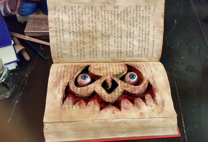 haunted book, crafts, halloween decorations