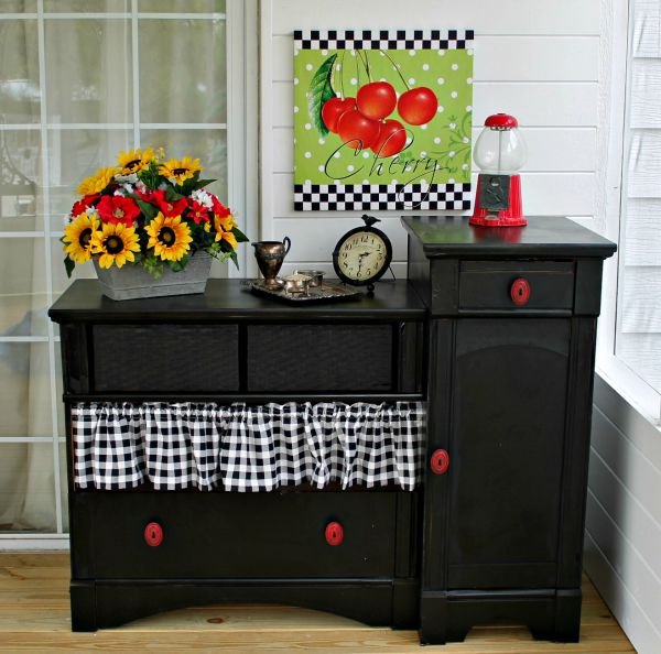 my redo on a curb pick up, painted furniture, repurposing upcycling