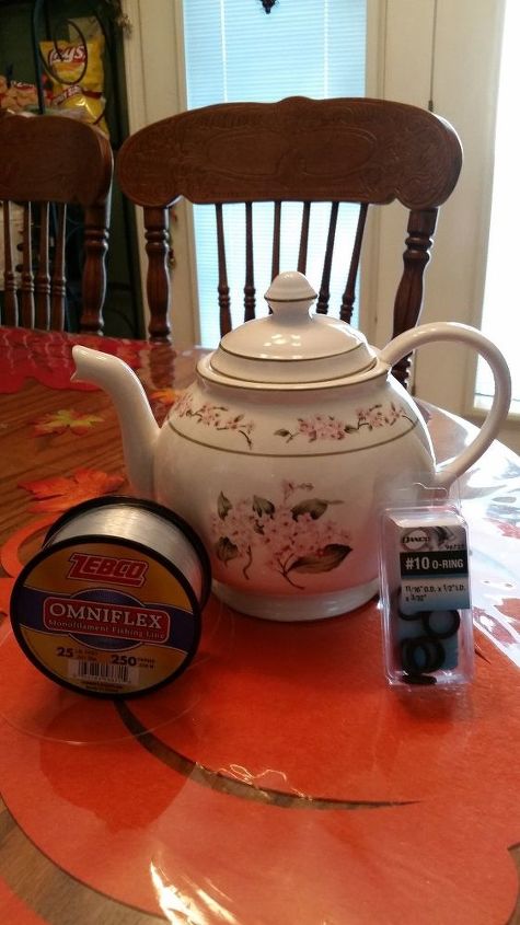 teapot lawn ornament, crafts, outdoor living, repurposing upcycling