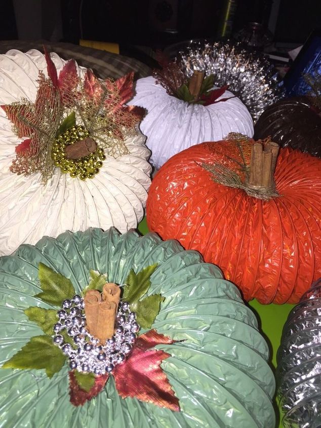 how to make the easiest pumpkin decoration ever, crafts, how to, seasonal holiday decor, Pumpkin made out of dryer vent