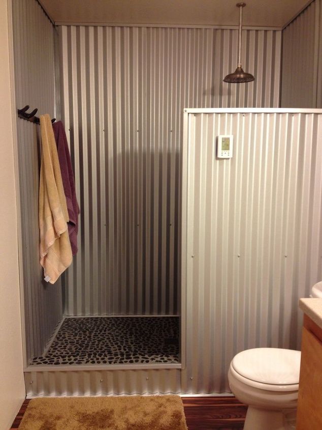 anyone use barn tin for a shower, Photo from Pinterest