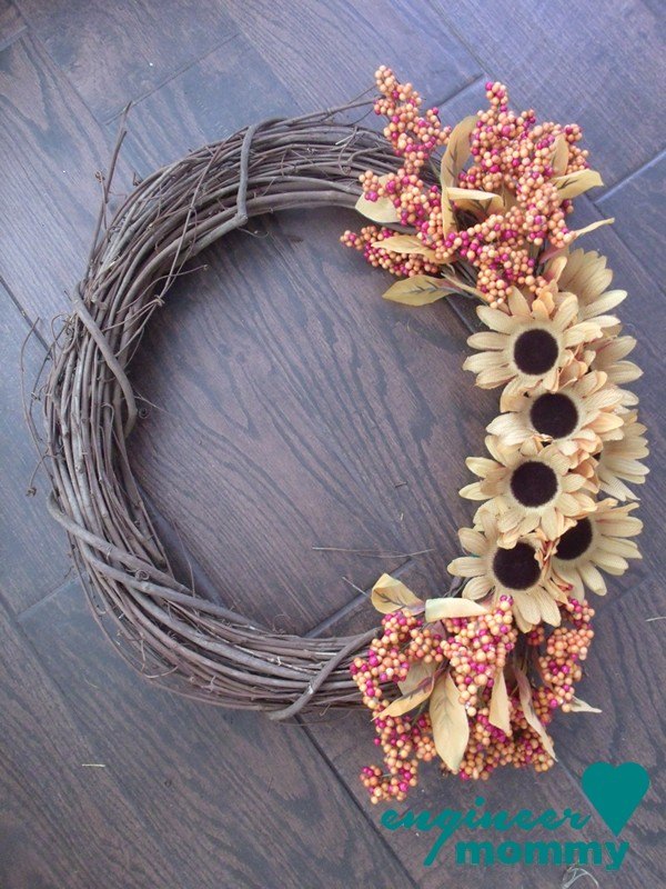 corona de flores de otoo