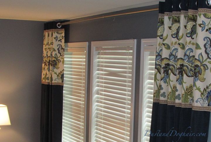 readymade makeover banded window treatment, home decor, reupholster, window treatments, windows