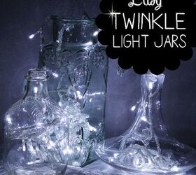 easy twinkle light jars bottles, crafts