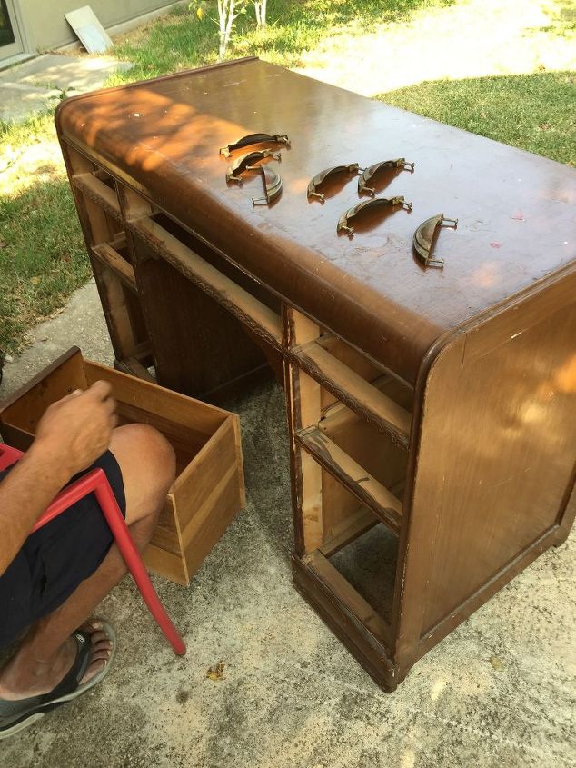 sewing cabinet from an old desk, painted furniture, repurposing upcycling