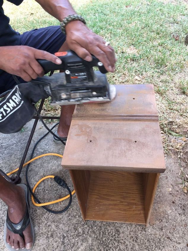 sewing cabinet from an old desk