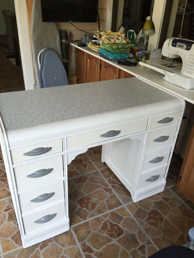 sewing cabinet from an old desk