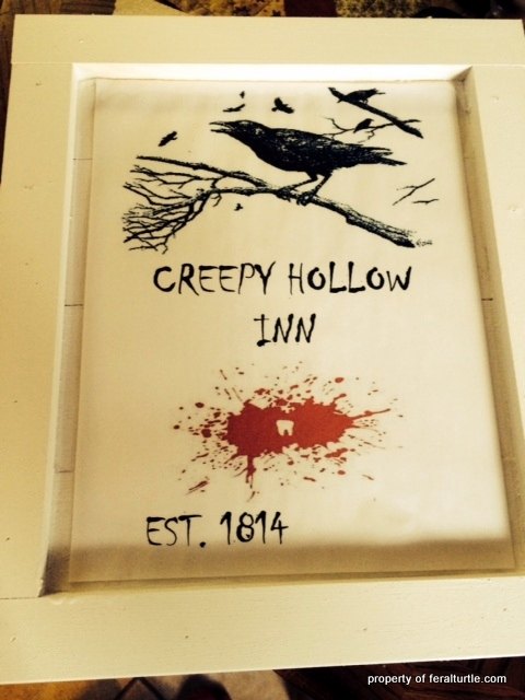creepy hollow inn, chalk paint, crafts, halloween decorations, seasonal holiday decor
