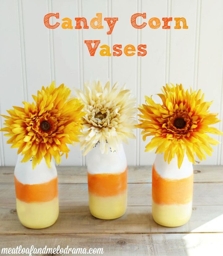 diy candy corn bottle vases