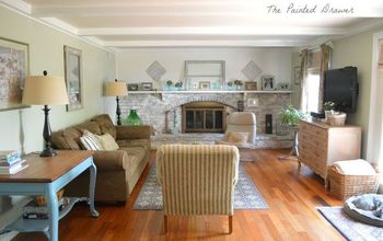 A Room in Guilford Green W/ Whitewashed Brick and Thrift Store Finds