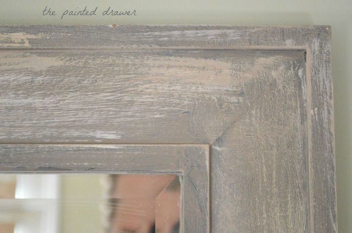 how to give a cheap mirror an expensive weathered wood finish, chalk paint, home decor, how to, painted furniture