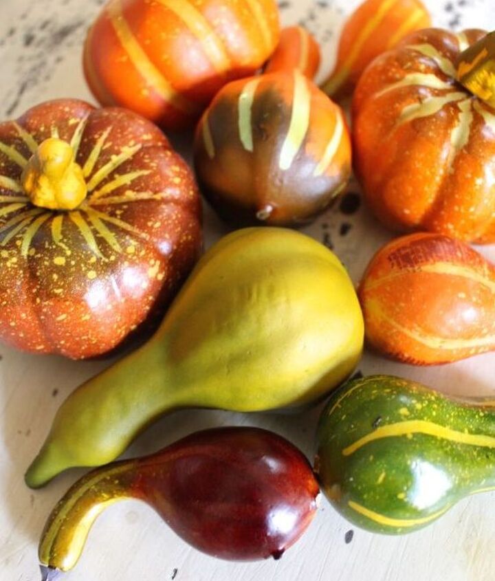 fall painted neutral pumpkins, crafts, seasonal holiday decor