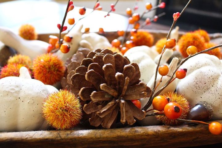 fall painted neutral pumpkins, crafts, seasonal holiday decor