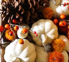 fall painted neutral pumpkins, crafts, seasonal holiday decor