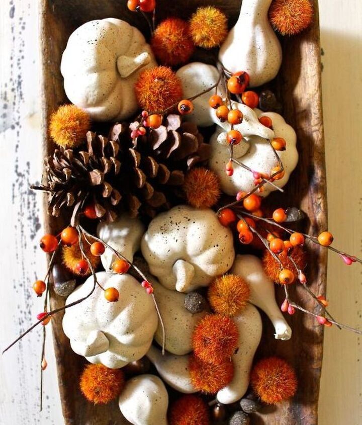 fall painted neutral pumpkins, crafts, seasonal holiday decor