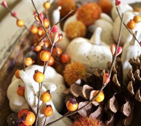fall painted neutral pumpkins, crafts, seasonal holiday decor