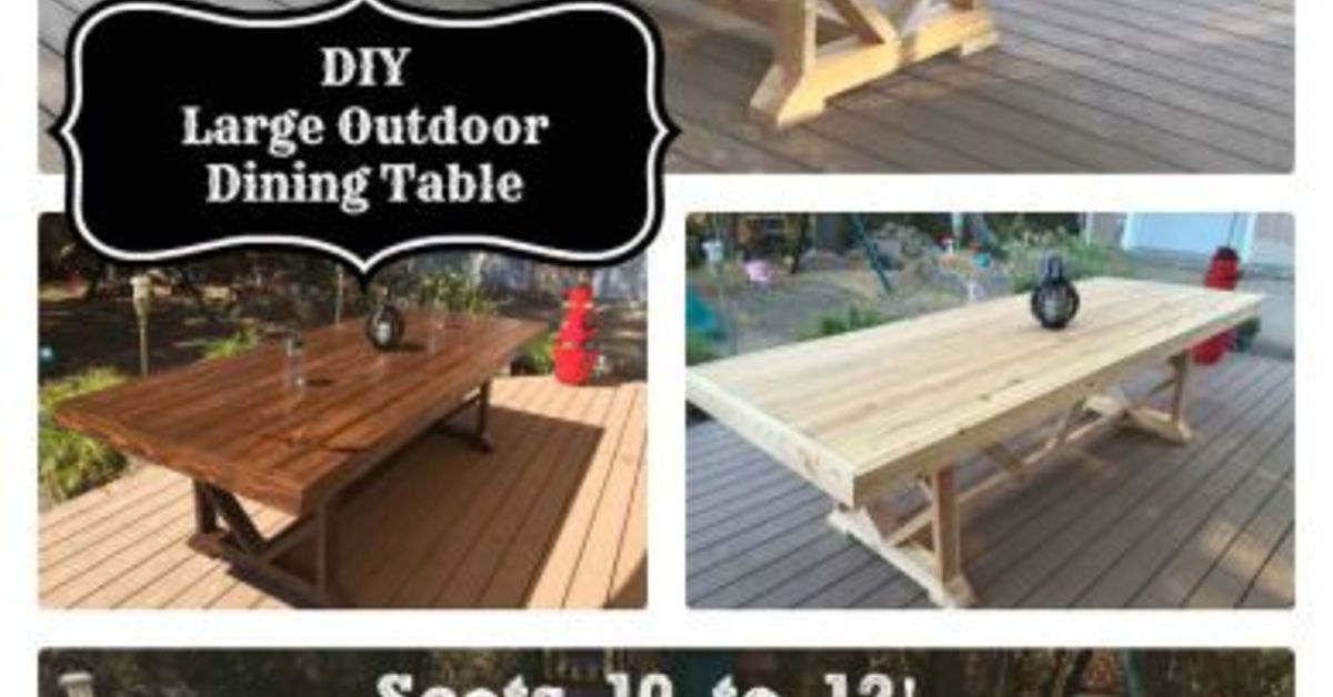DIY Large Outdoor Dining Table - Seats 10-12 Hometalk DIY Large Outdoor Dining Table - Seats 10-12 Hometalk